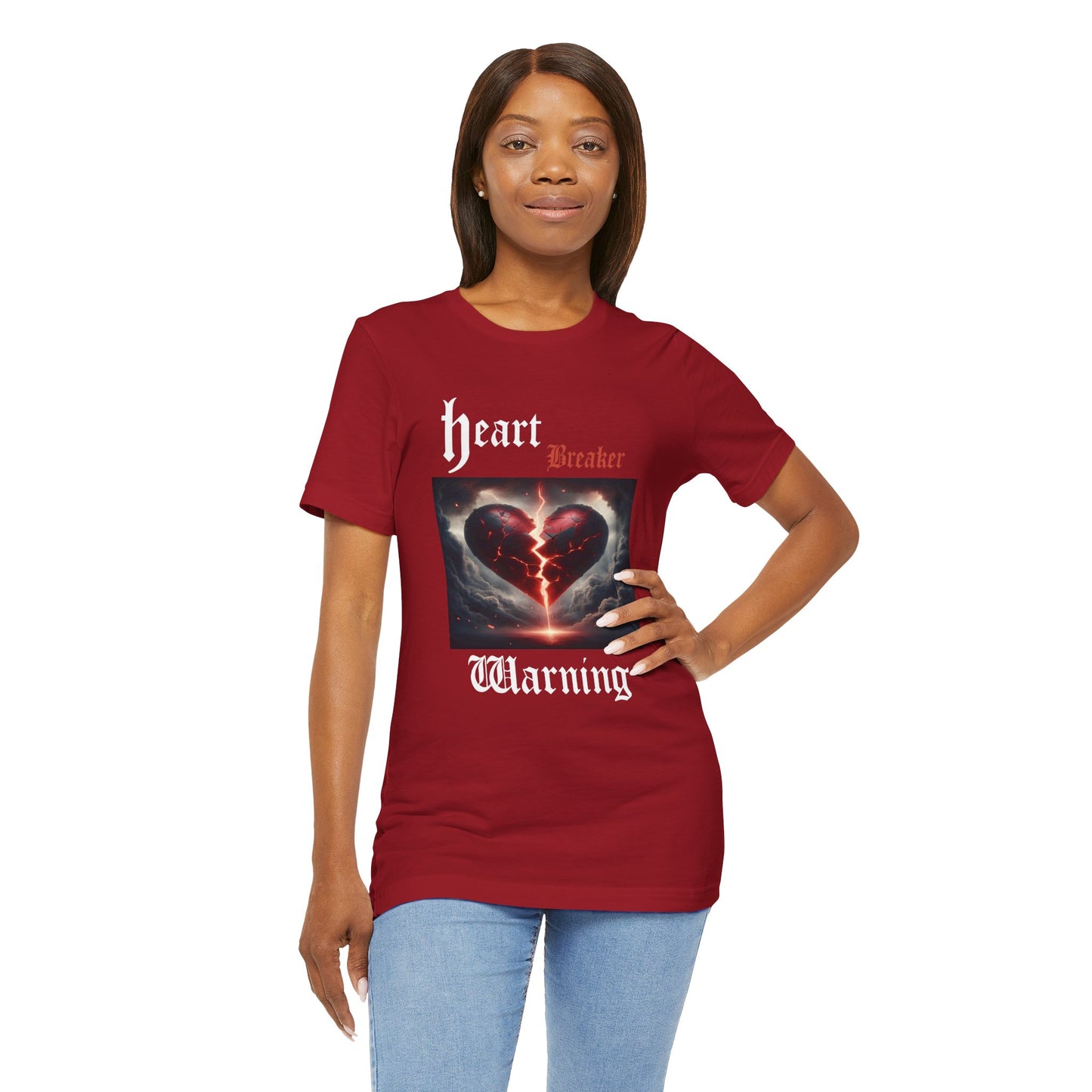 Heartbreaker Warning Tee, Cool Graphic T-Shirt, Unisex Casual Wear, Perfect for Valentine's Day, Gifts for Friends, Trendy Fashion