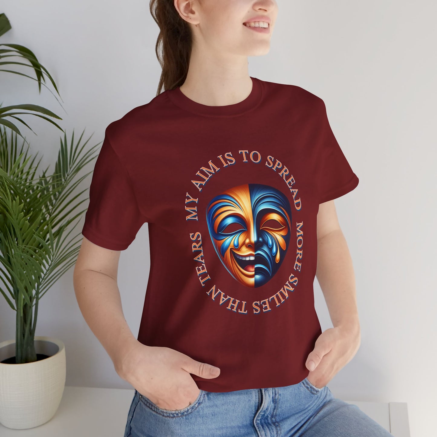 Smile Now, Cry Later Unisex Tee, Laugh Love Quote Shirt, Happy Sad Graphic Tshirt, Emotional Balance Top, Positive Negativity Apparel
