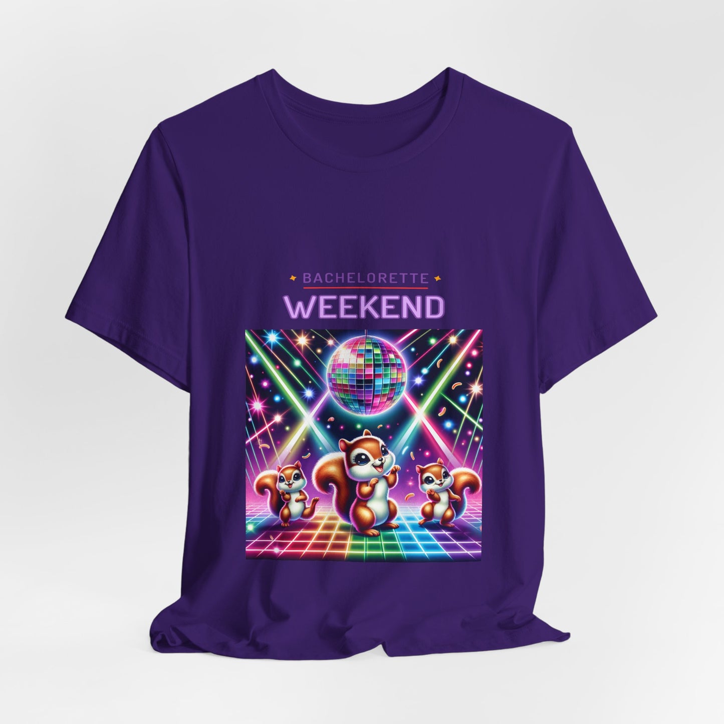 Bachelorette Weekend Tee, Vibrant Party Shirt, Unisex Fun Tee, Disco Theme Top, Group Celebration Apparel