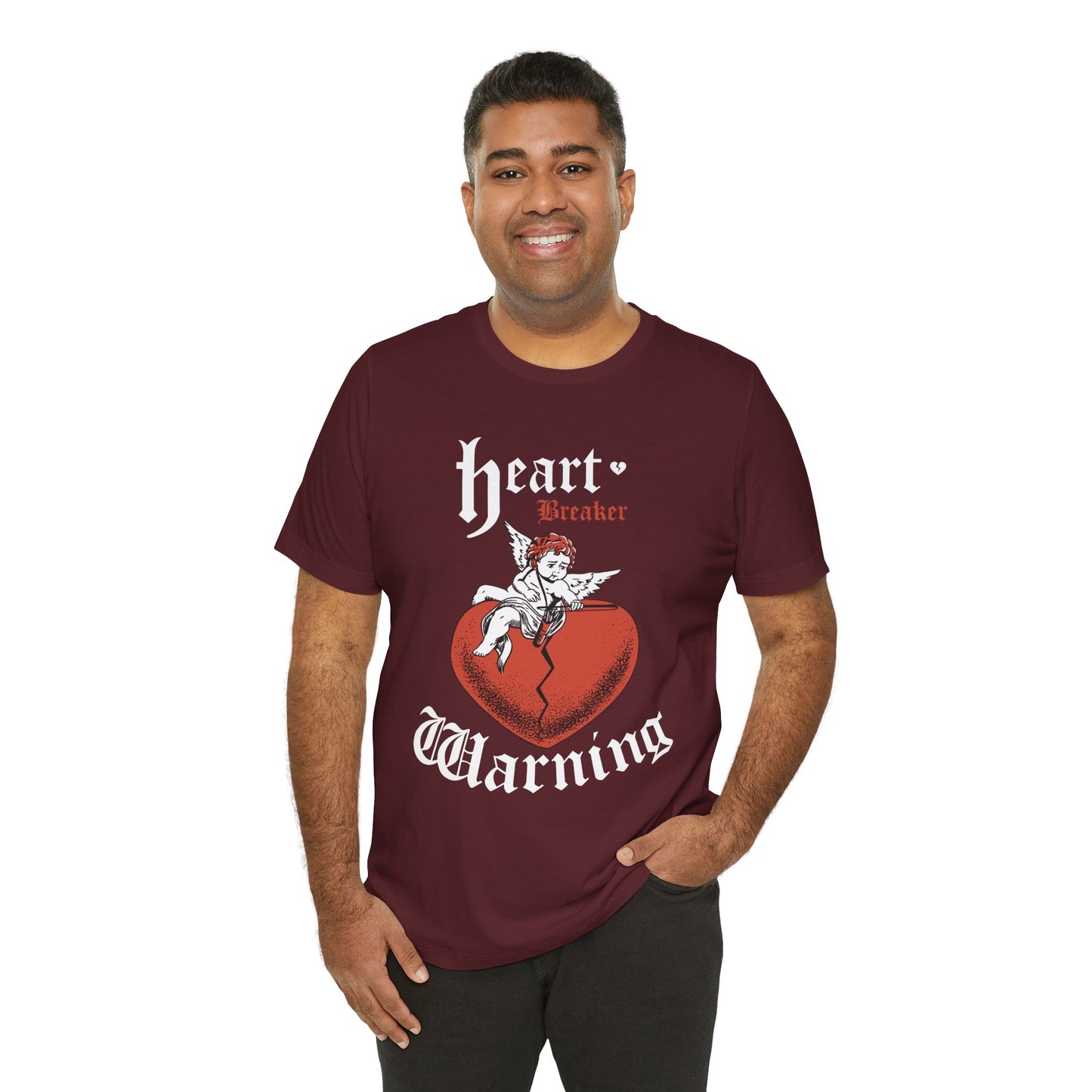 Heartbreaker Spicy Warning Unisex Tee, Unisex Jersey Shirt, Funny Graphic T-Shirt, Novelty Top, Gift for Him or Her, Short Sleeve Clothing