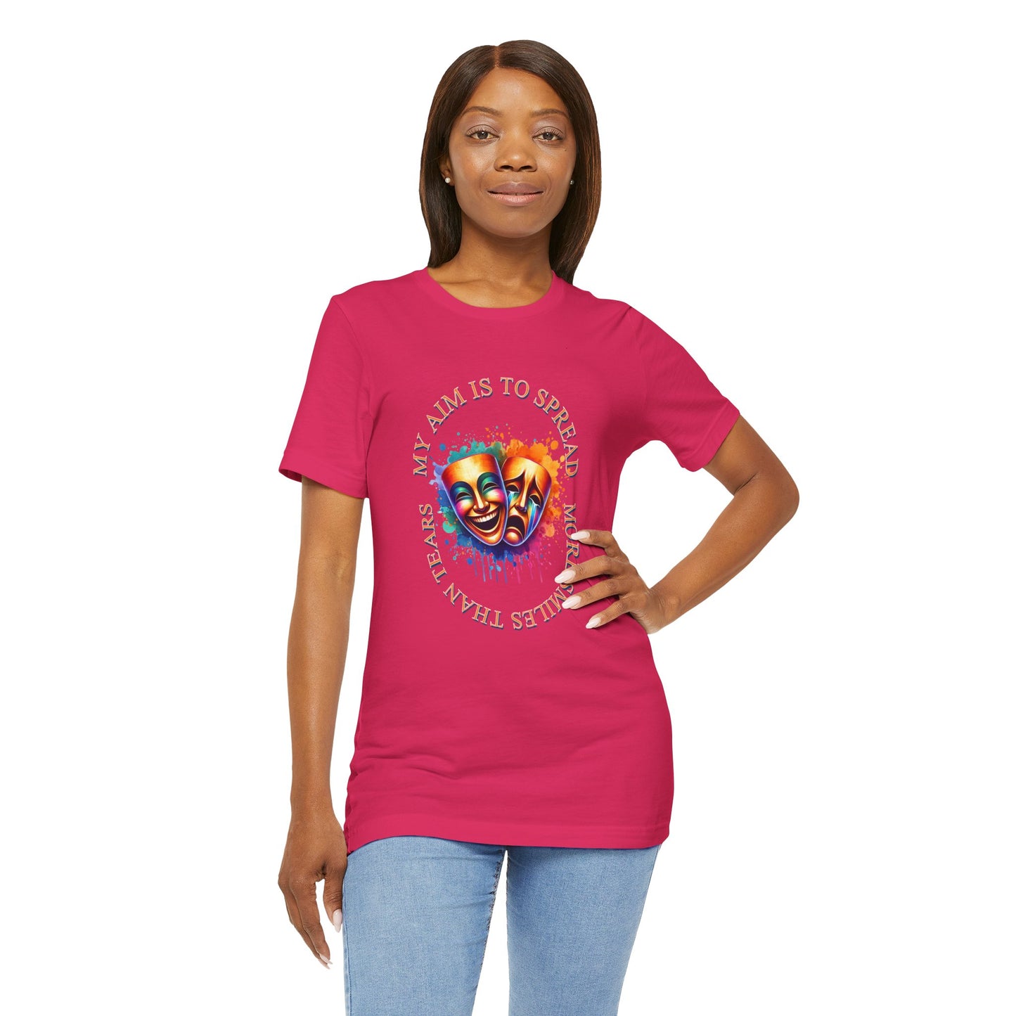 Smile Spreader T-Shirt, Happy Vibes Tee, Positive Energy Shirt, Unisex Graphic Tee, Inspirational Quote Top, Laugh Now, Cry Later