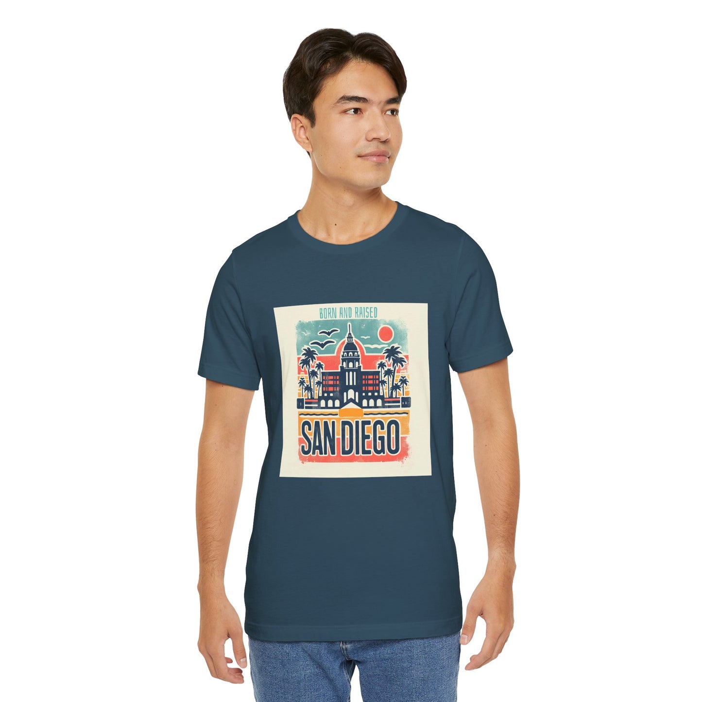 San Diego Native Unisex Tee, Born and Raised California Shirt, Short Sleeve T-Shirt, Souvenir Gift, Beach Lover Top