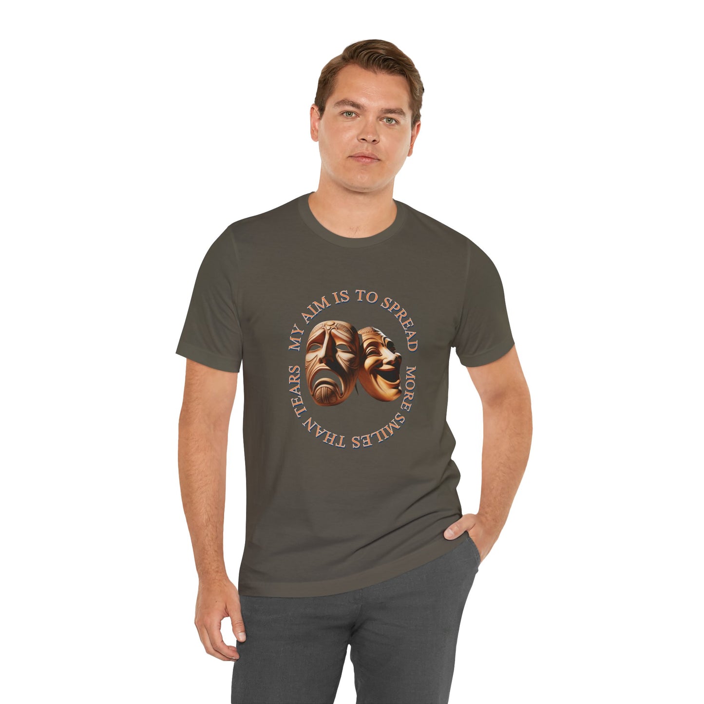 Comedy & Tragedy Unisex Tee, Laugh Now Cry Later Shirt, Drama Masks T-Shirt, Theater Lover Gift, Quote Graphic Tee