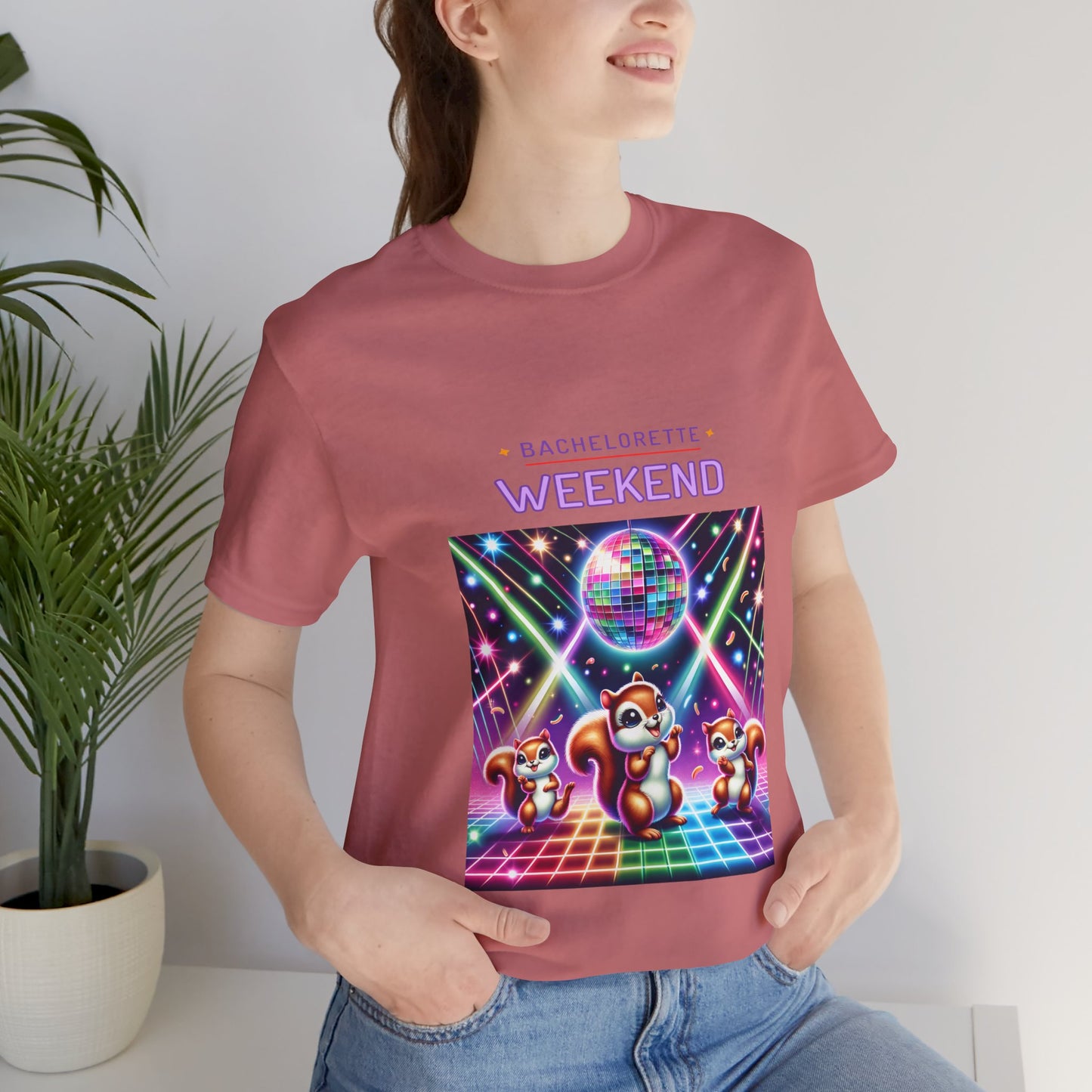 Bachelorette Weekend Tee, Vibrant Party Shirt, Unisex Fun Tee, Disco Theme Top, Group Celebration Apparel