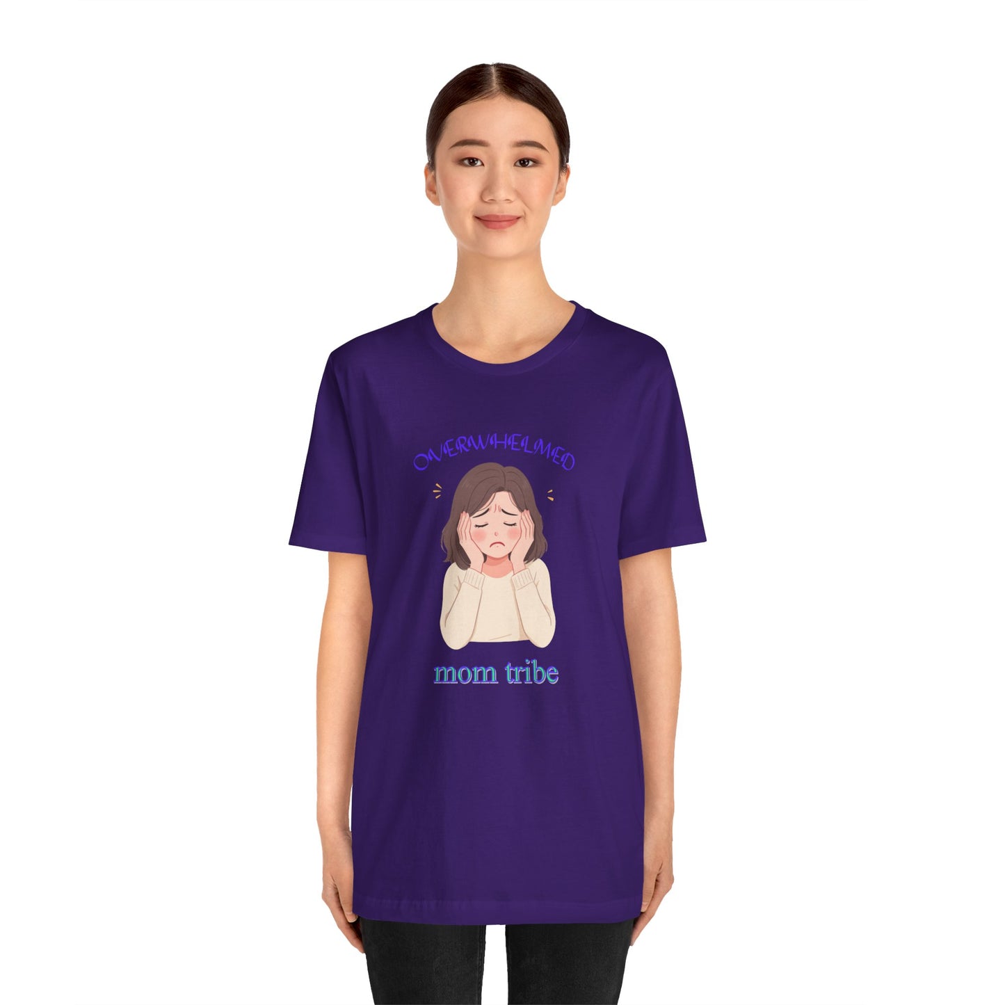 Mom Tribe Short Sleeve Tee - Overwhelmed, Unisex Tee for Moms, Mother's Day Gift, Mom Life Shirt, Casual Wear, Gift for Her