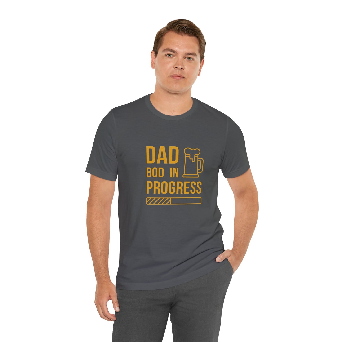 Funny Dad Bod in Progress T-Shirt, Beer Lover Tee, Father's Day Gift, Humorous Graphic Shirt, Men's Casual Top