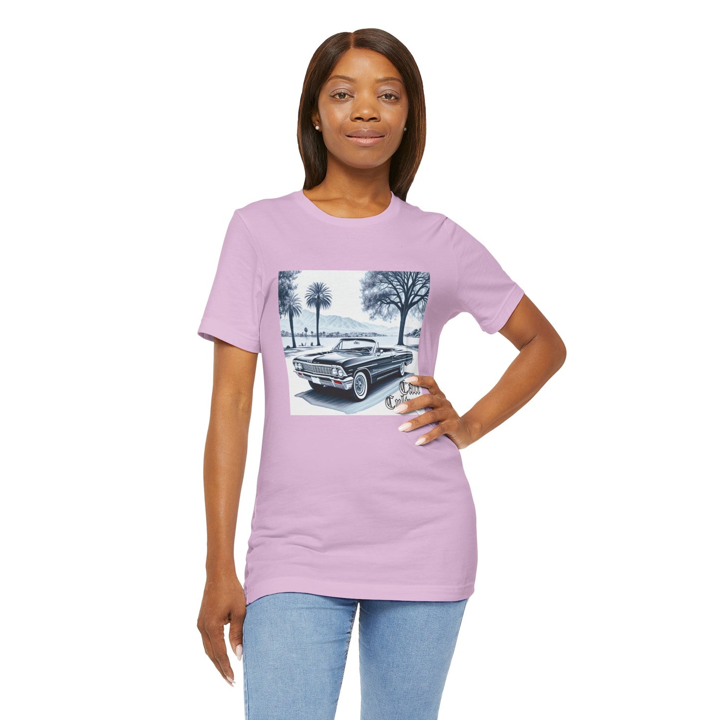 Vintage Car Art Tee, Unisex Jersey Shirt for Car Lovers, Retro Style Gift, Classic Car Apparel, Cool Summer Wear, Lowrider Love Tee