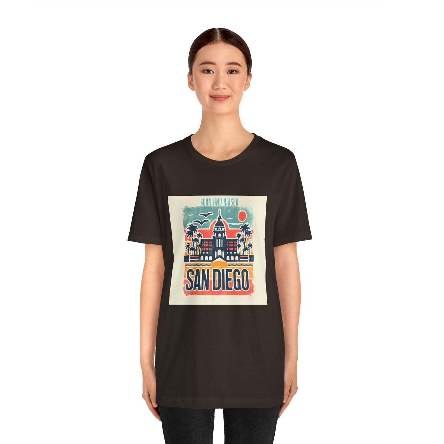 San Diego Native Unisex Tee, Born and Raised California Shirt, Short Sleeve T-Shirt, Souvenir Gift, Beach Lover Top
