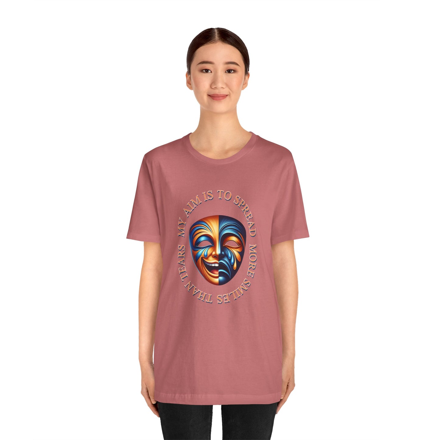 Smile Now, Cry Later Unisex Tee, Laugh Love Quote Shirt, Happy Sad Graphic Tshirt, Emotional Balance Top, Positive Negativity Apparel