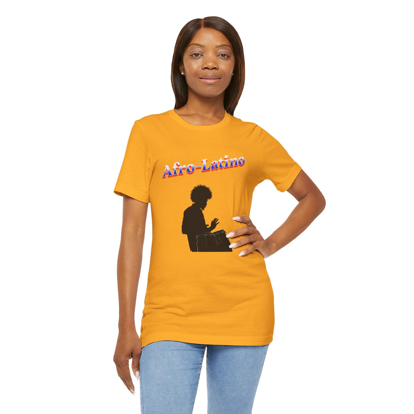 Afro-Latino Unisex Jersey Tee, Trendy Graphic Shirt, Inclusive Apparel, Gift for Hispanics, Everyday Casual Wear