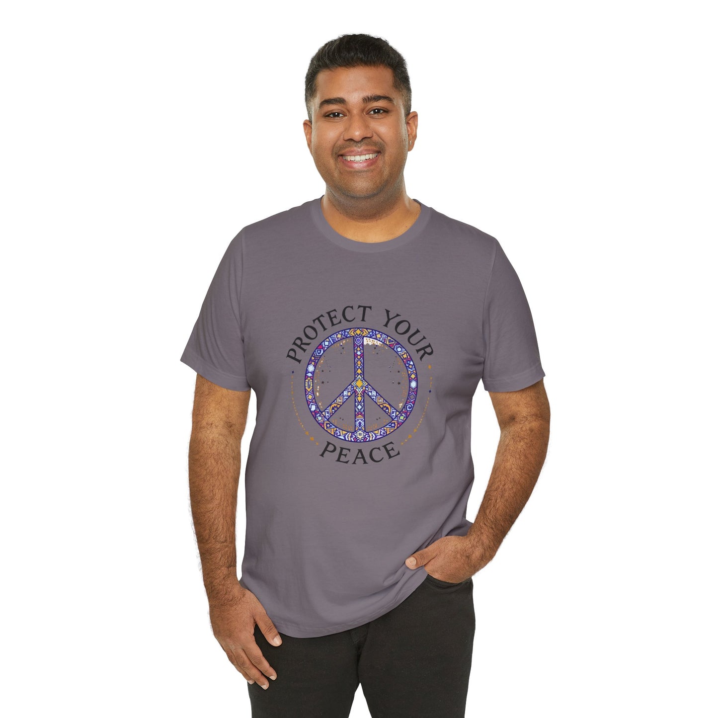 Protect Your Peace Unisex Tee, Casual Wear, Gift for Him/Her, Peace Sign T-Shirt, Affirmation Top, Relaxed Fit Tee
