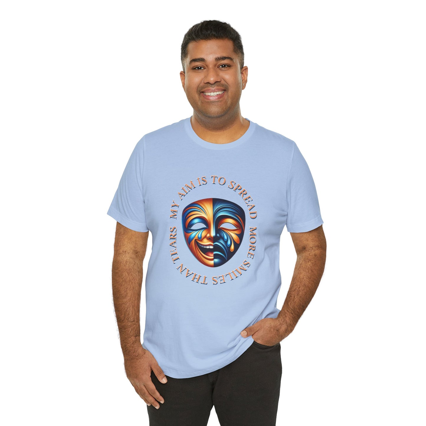 Smile Now, Cry Later Unisex Tee, Laugh Love Quote Shirt, Happy Sad Graphic Tshirt, Emotional Balance Top, Positive Negativity Apparel