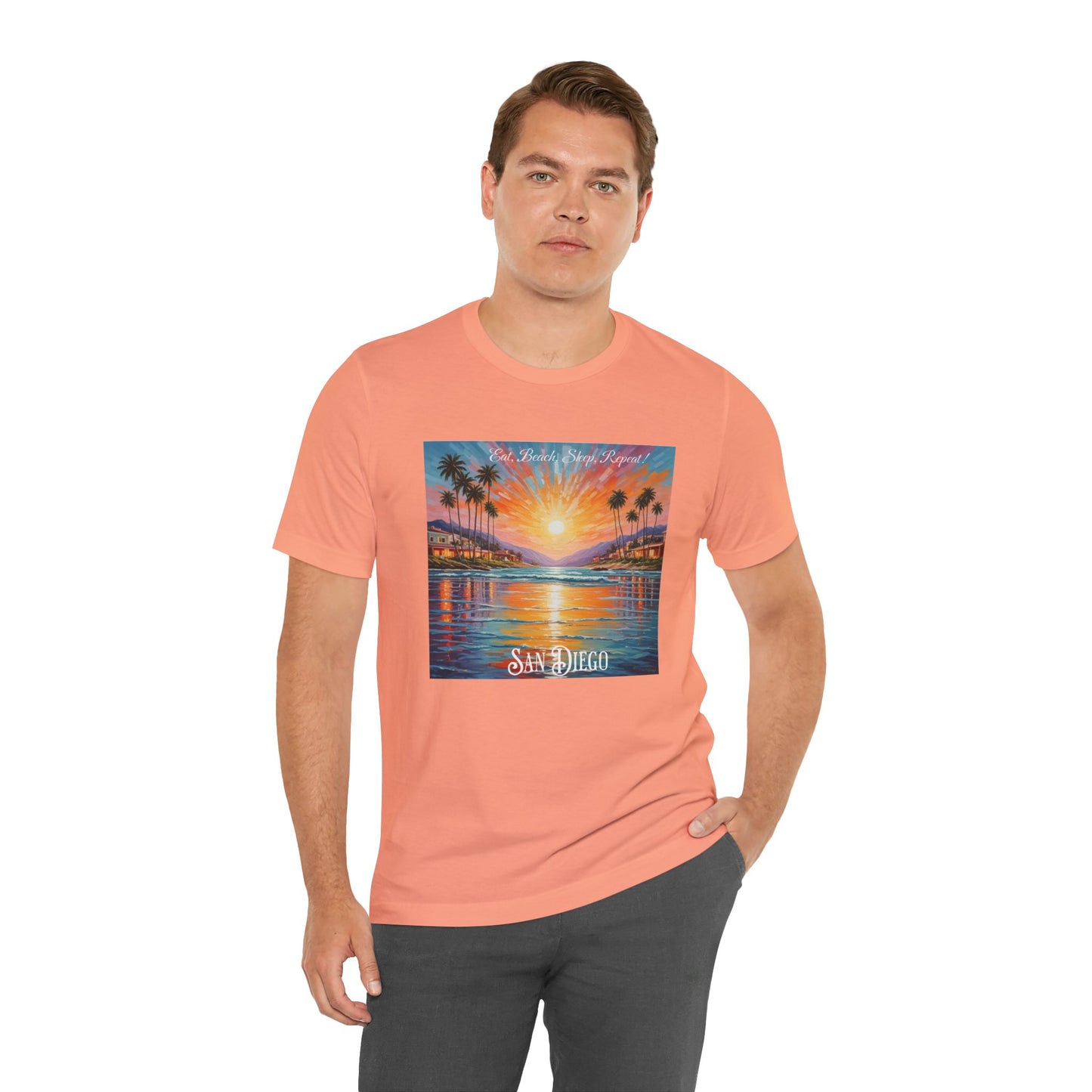 San Diego Culture Unisex Tee, Eat Beach Sleep Repeat Shirt, California Beach Vacation Top, Summer Vibes Tshirt, West Coast Travel Apparel