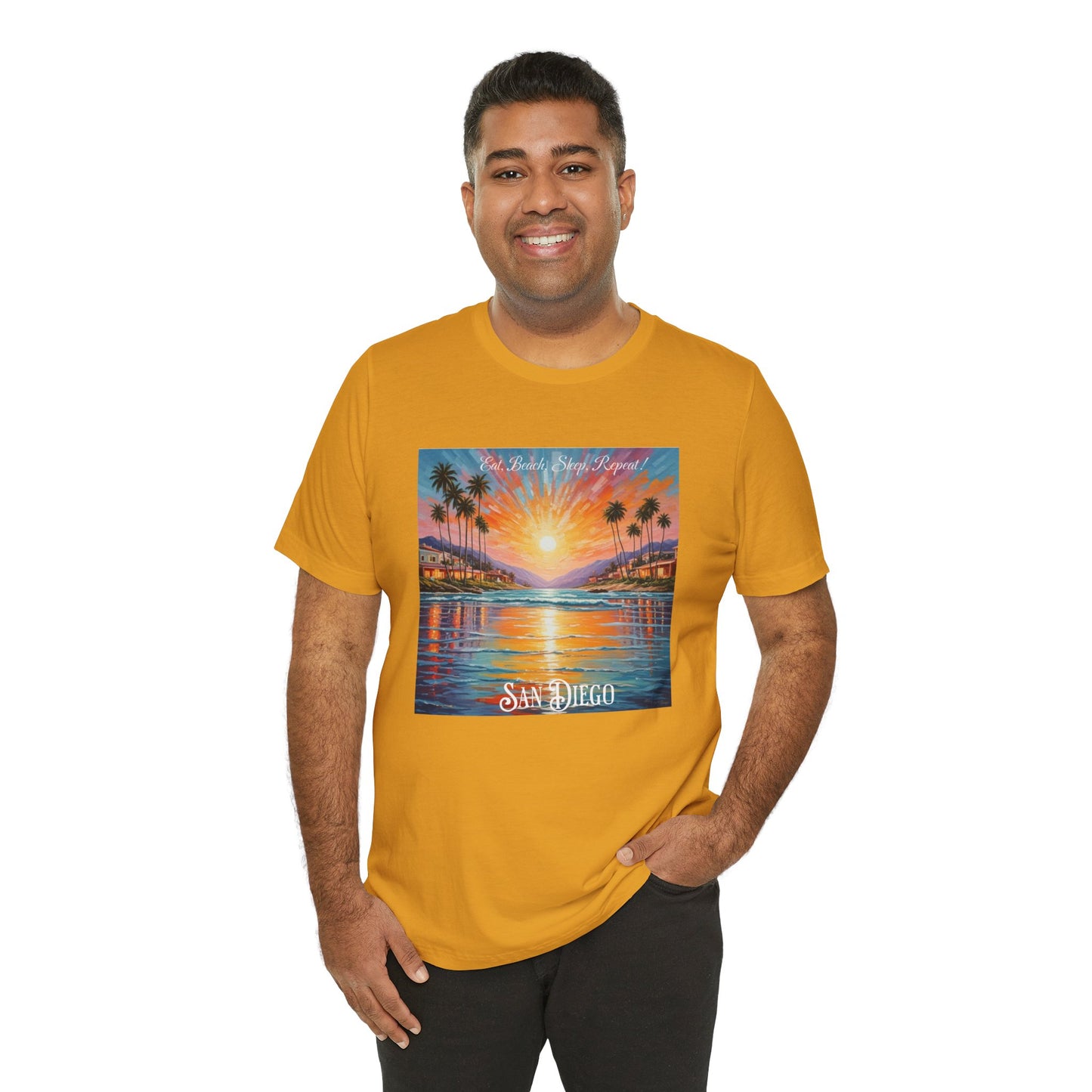 San Diego Culture Unisex Tee, Eat Beach Sleep Repeat Shirt, California Beach Vacation Top, Summer Vibes Tshirt, West Coast Travel Apparel