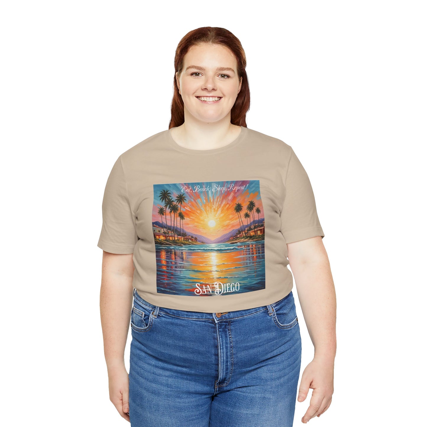 San Diego Culture Unisex Tee, Eat Beach Sleep Repeat Shirt, California Beach Vacation Top, Summer Vibes Tshirt, West Coast Travel Apparel