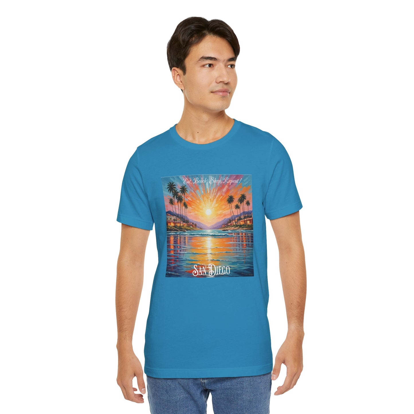 San Diego Culture Unisex Tee, Eat Beach Sleep Repeat Shirt, California Beach Vacation Top, Summer Vibes Tshirt, West Coast Travel Apparel