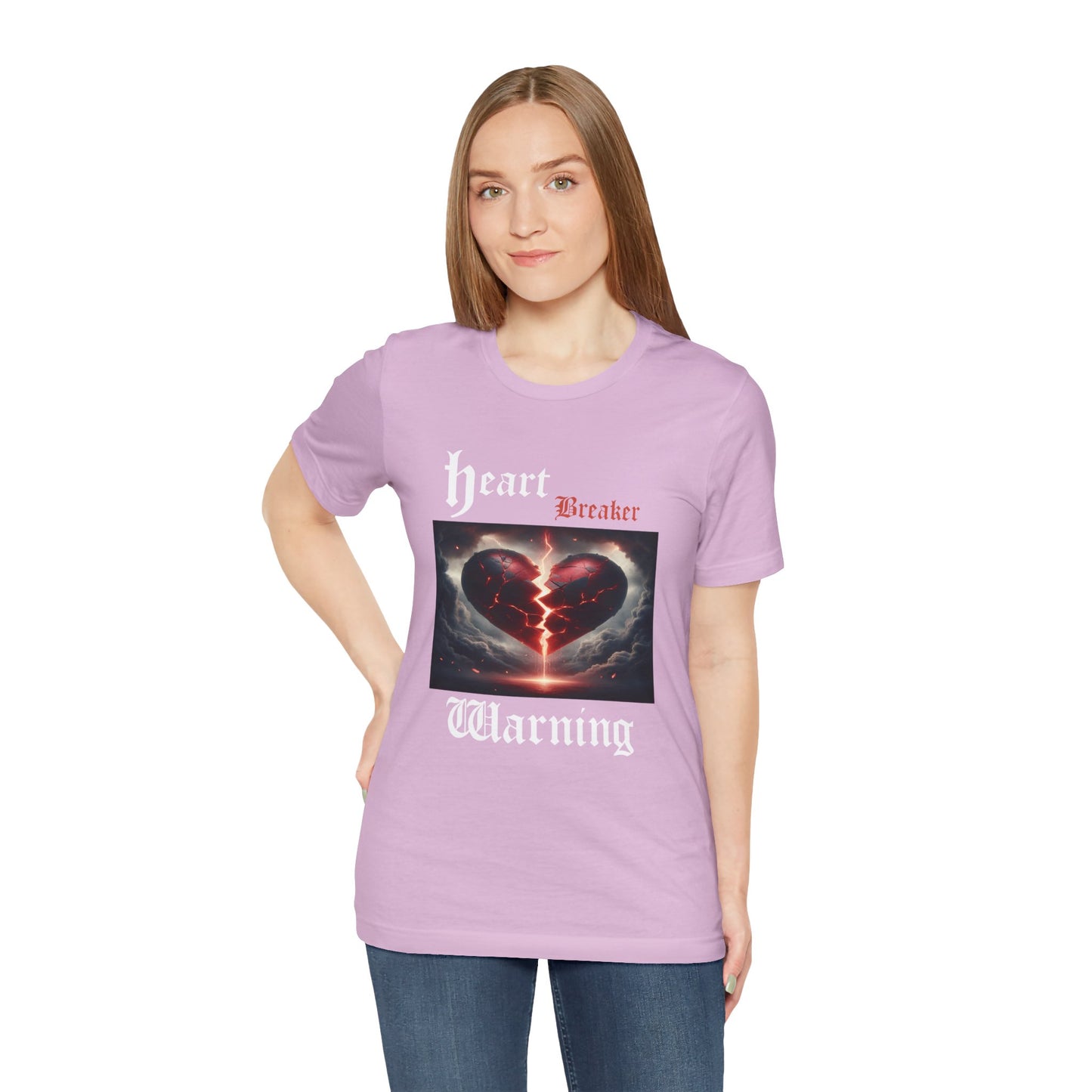 Heartbreaker Warning Tee, Cool Graphic T-Shirt, Unisex Casual Wear, Perfect for Valentine's Day, Gifts for Friends, Trendy Fashion