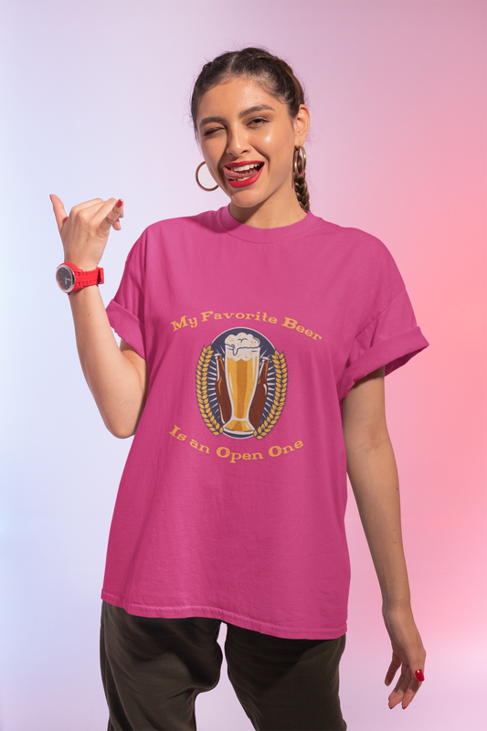 My Favorite Beer, Is An Open One, Beer Enthusiast T-Shirt, Craft Beer Tee, Brewery Lover Gift, Beer Drinker Shirt, Beer Fest Apparel