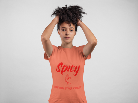 Spicy, Don't Holla if Your not Ready tee, Feisty Unisex Tee, Funny Graphic Shirt, Sarcastic T-Shirt, Bold Attitude Clothing, Birthday Gift