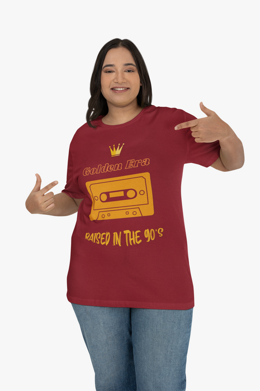 Golden Era Raised in the 90's Unisex Tee, Vintage Music Lover Shirt, Nostalgic Retro Top, 90s Kid T-Shirt, Throwback Graphic Tee