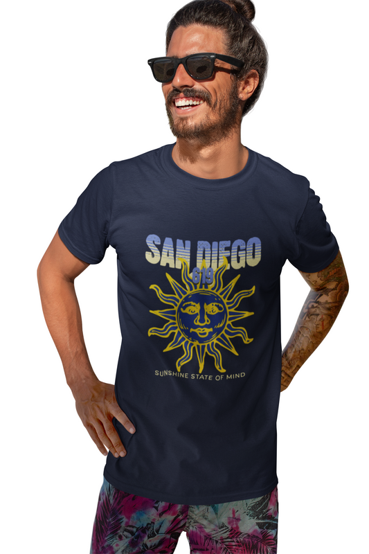San Diego 619 Sunshine State of Mind Unisex Tee, Cali Graphic Tshirt, California Casual Shirt, SoCal Beach Apparel, West Coast Top