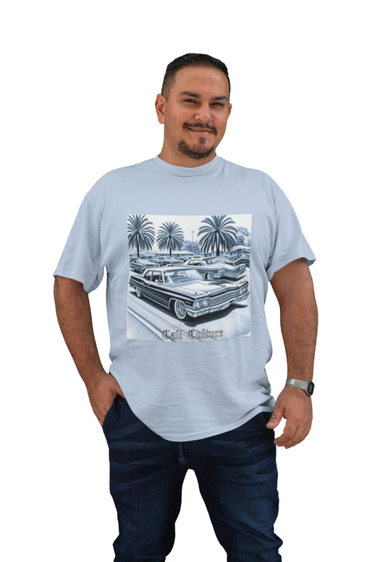California Lowrider T-Shirt, West Coast Style Shirt, Urban Streetwear Tee, Vintage Car Lover Gift, Chicano Art Clothing, Retro Car Lover