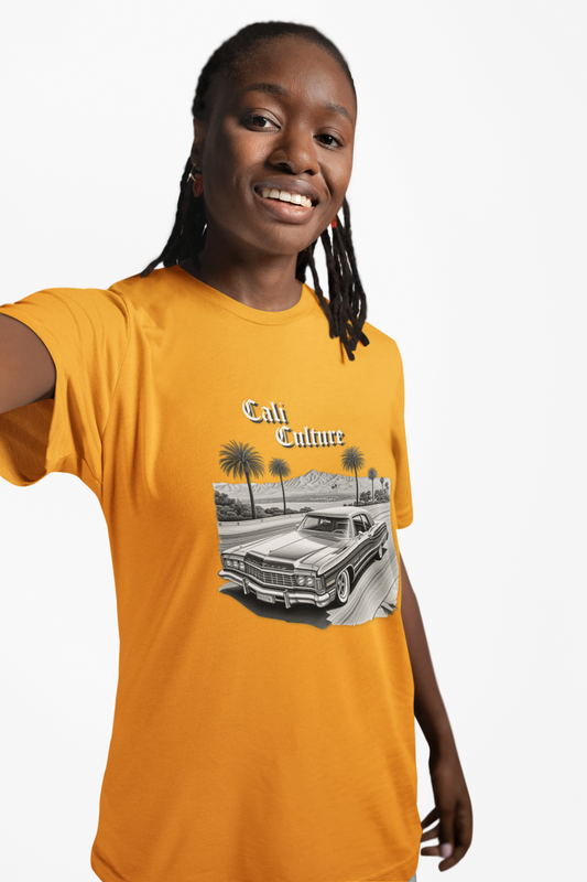California Lowrider Love T-Shirt, Chic Cali Car Enthusiast Tee, Vintage Car Culture Shirt, Retro Vehicle Lovers Top, West Coast Street Style