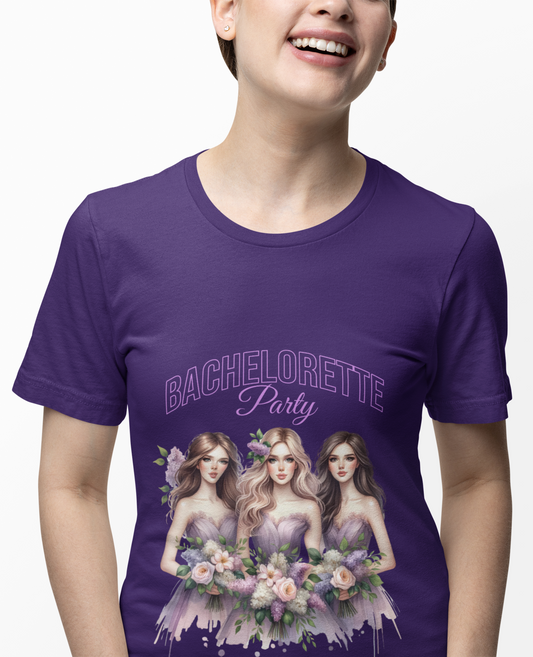 Bridal Party Unisex Tee, Wedding Celebration Shirt, Floral Design, Bridesmaid Gift, Bachelorette Party Wear, Casual Outfit