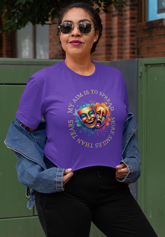 Smile Spreader T-Shirt, Happy Vibes Tee, Positive Energy Shirt, Unisex Graphic Tee, Inspirational Quote Top, Laugh Now, Cry Later