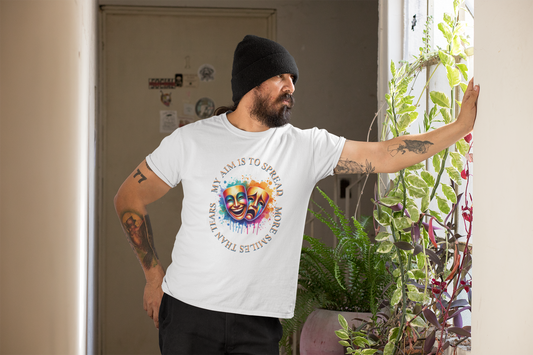 Smile Spreader T-Shirt, Happy Vibes Tee, Positive Energy Shirt, Unisex Graphic Tee, Inspirational Quote Top, Laugh Now, Cry Later