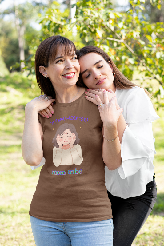 Mom Tribe Short Sleeve Tee - Overwhelmed, Unisex Tee for Moms, Mother's Day Gift, Mom Life Shirt, Casual Wear, Gift for Her