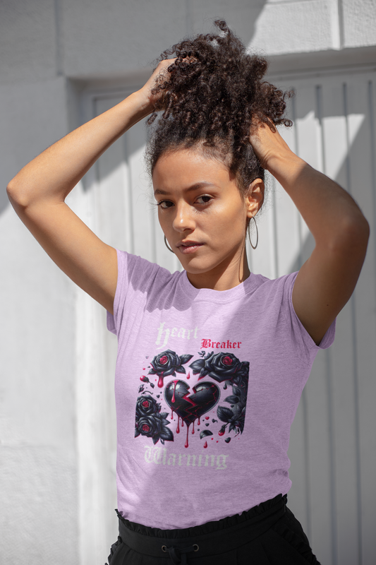 Heart Breaker Warning Unisex Tee, Graphic T-shirt, Provocative Shirt, Short Sleeve Top, Edgy Tees