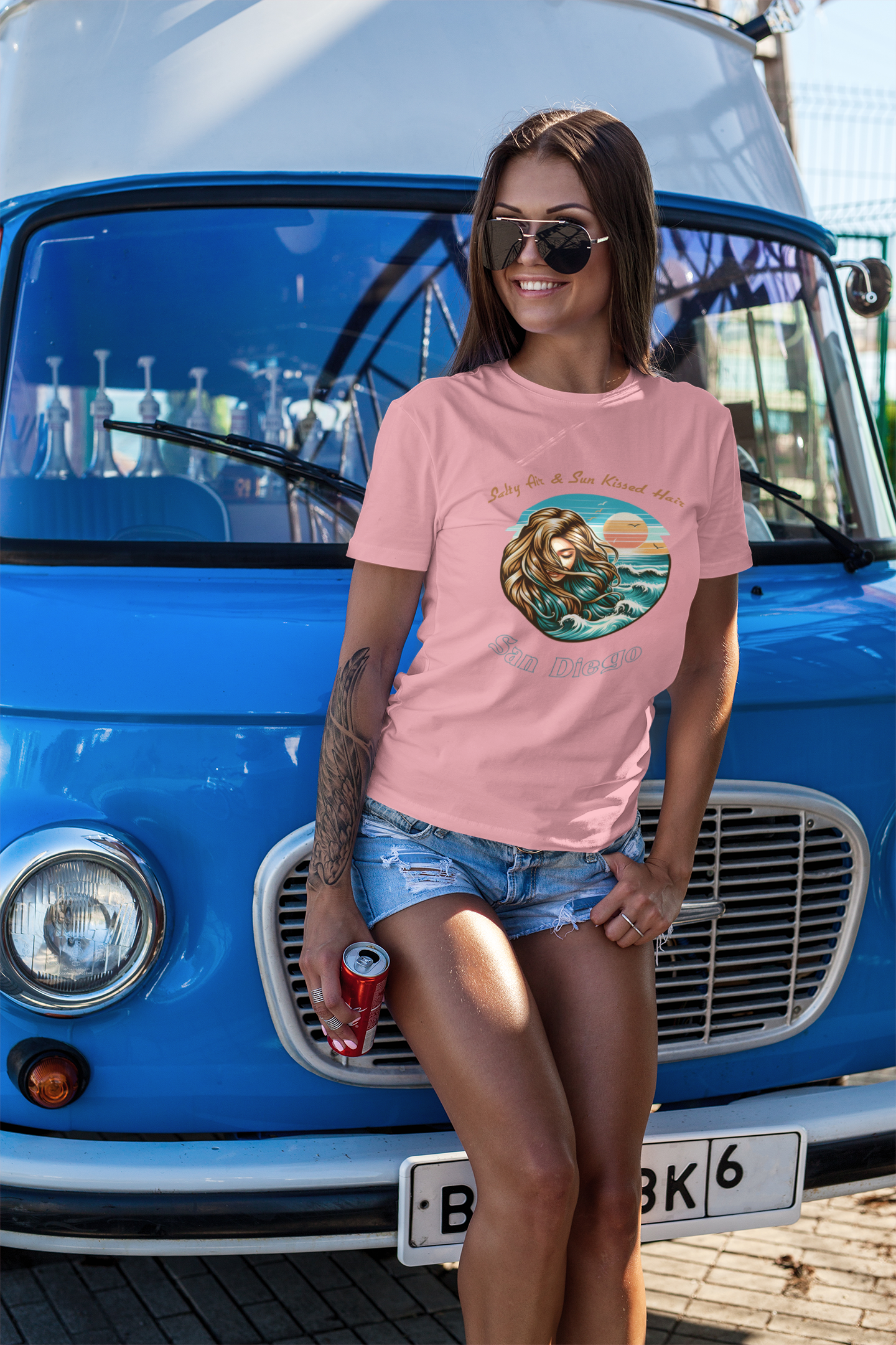 Salty Air & Sun Kissed Hair, San Diego - Unisex Tee, California Beach Lover Gift, Coastal Vibes Shirt, West Coast Travel Top, SoCal Vacation