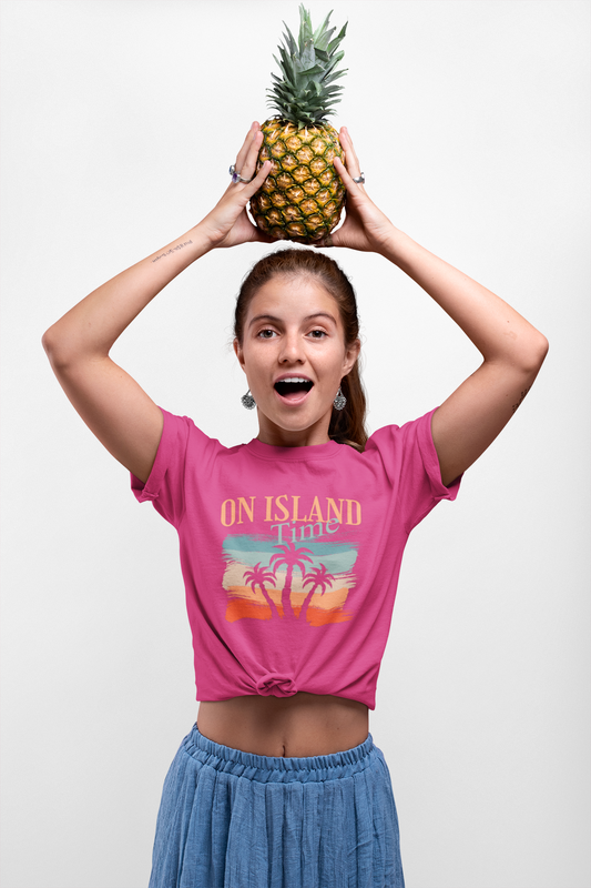 Relaxed Island Vibes Tee, Summer T-Shirt, Beachwear, Vacation Apparel, Gift for Travelers, Graphic Tee with Palm Trees