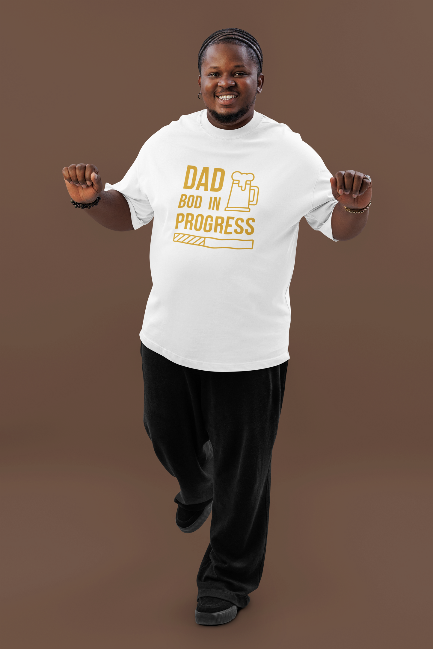 Funny Dad Bod in Progress T-Shirt, Beer Lover Tee, Father's Day Gift, Humorous Graphic Shirt, Men's Casual Top