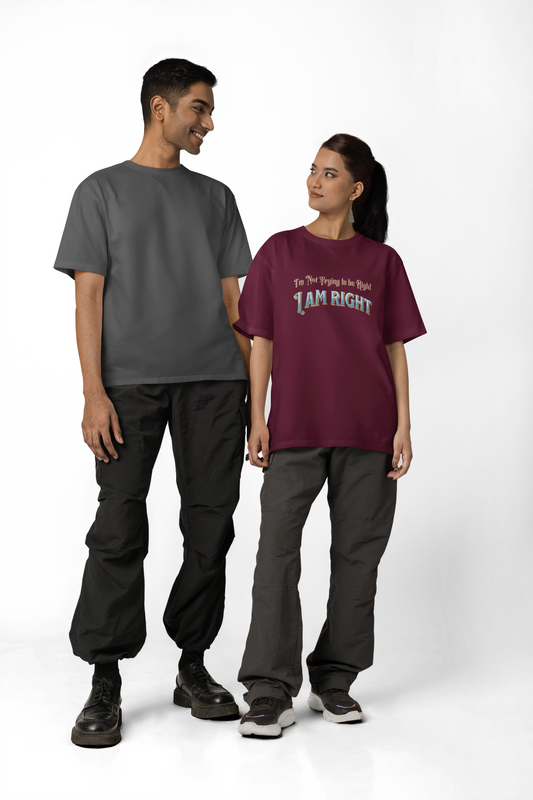 I'm not trying to be right.  I Am Right Unisex Jersey Short Sleeve Shirt, Humor T-Shirt, Gift for Friends & Family, Casual Wear, Birthday Gift