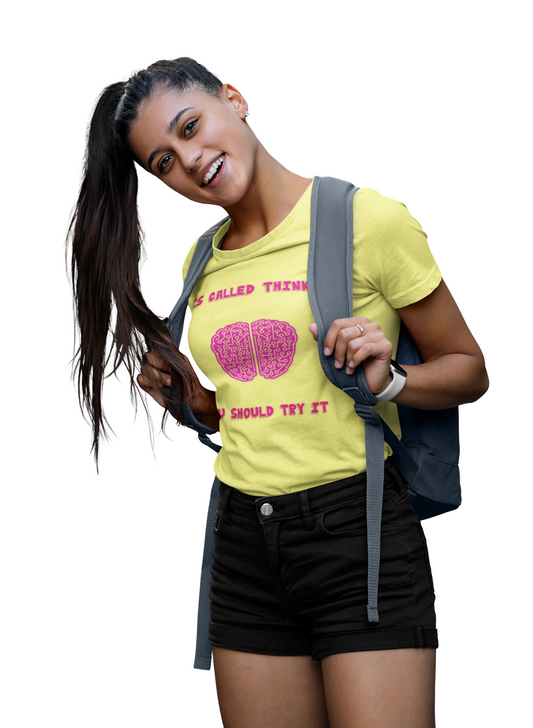 Its Called Thinking, You Should Try It Short Sleeve Tee, Thinking Is Hard, Unisex Tee - Sarcastic College Student Gift
