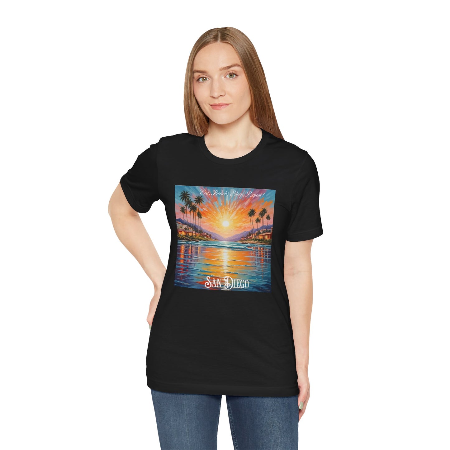 San Diego Culture Unisex Tee, Eat Beach Sleep Repeat Shirt, California Beach Vacation Top, Summer Vibes Tshirt, West Coast Travel Apparel