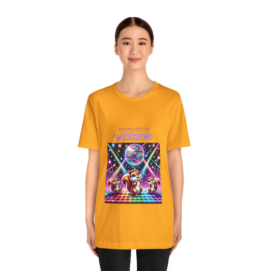 Bachelorette Weekend Tee, Vibrant Party Shirt, Unisex Fun Tee, Disco Theme Top, Group Celebration Apparel