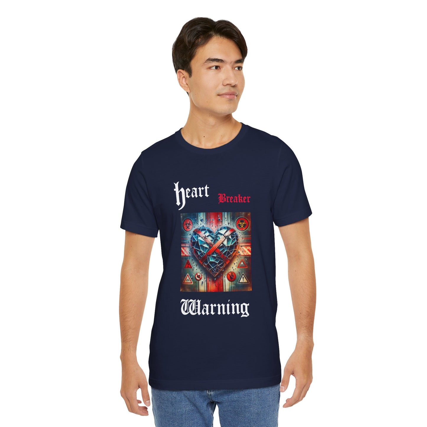 Heart Breaker Warning Tee, Trendy Graphic T-Shirt for Fashion Lovers, Valentine's Day Gift, Streetwear Style, Casual Everyday Wear, Unique