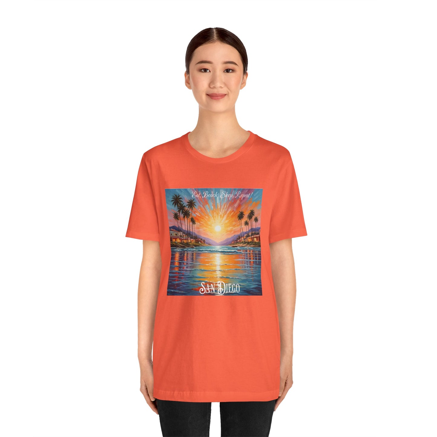 San Diego Culture Unisex Tee, Eat Beach Sleep Repeat Shirt, California Beach Vacation Top, Summer Vibes Tshirt, West Coast Travel Apparel