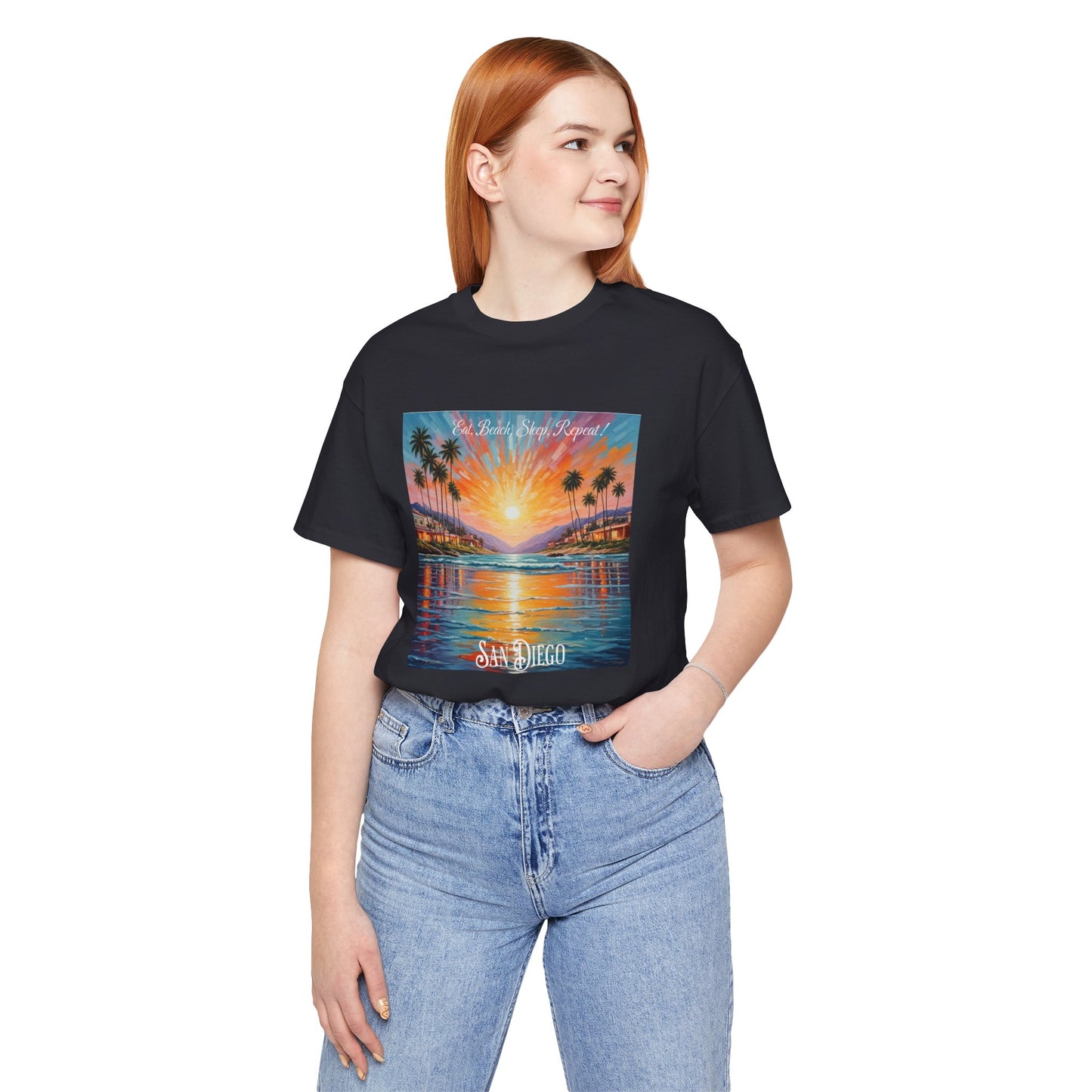 San Diego Culture Unisex Tee, Eat Beach Sleep Repeat Shirt, California Beach Vacation Top, Summer Vibes Tshirt, West Coast Travel Apparel